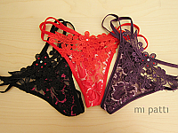 3 Assorted G-String Flower Lace Design