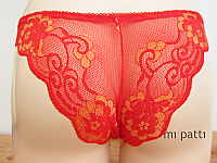V-Lace Golden Red Boyshorts